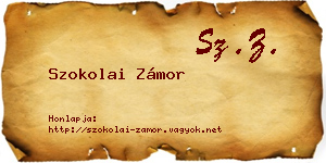 Szokolai Zámor névjegykártya