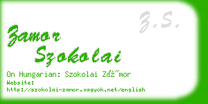 zamor szokolai business card